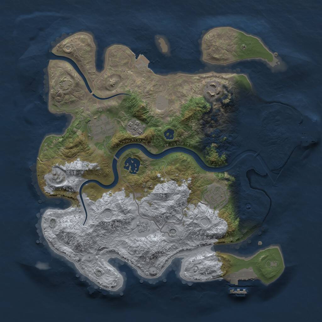Rust Map: Procedural Map, Size: 3000, Seed: 16248, 11 Monuments