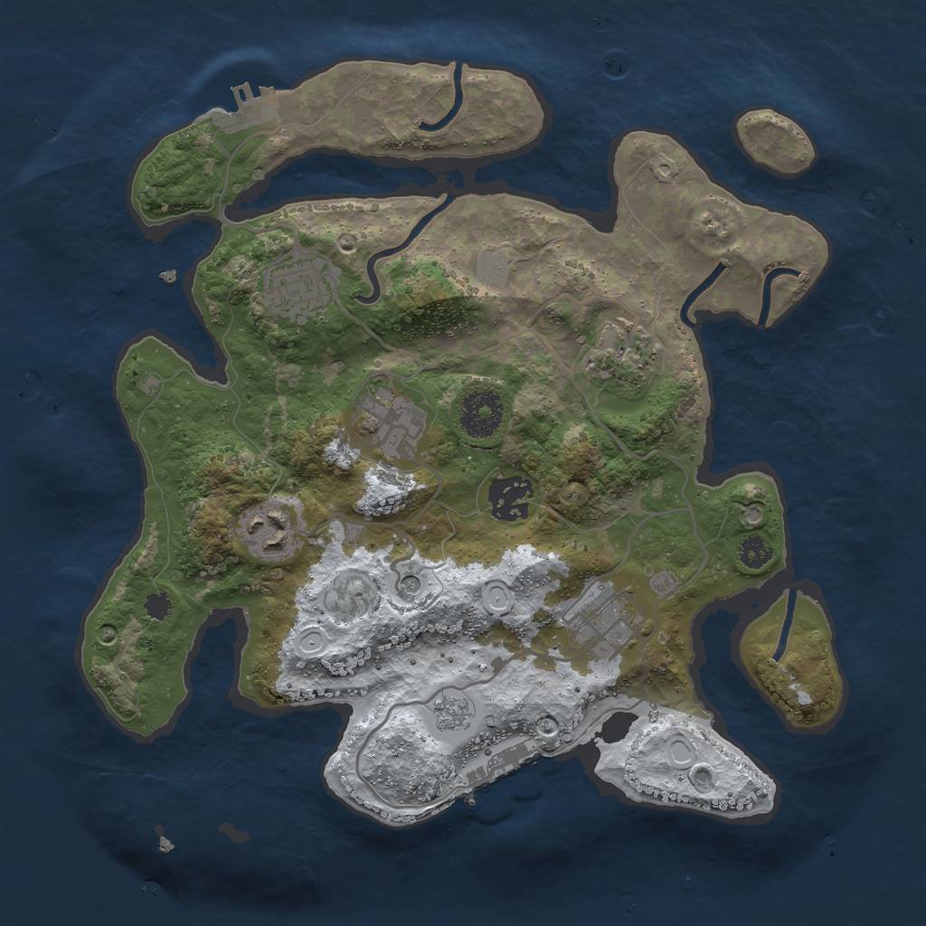 Rust Map: Procedural Map, Size: 3000, Seed: 1896314353, 15 Monuments