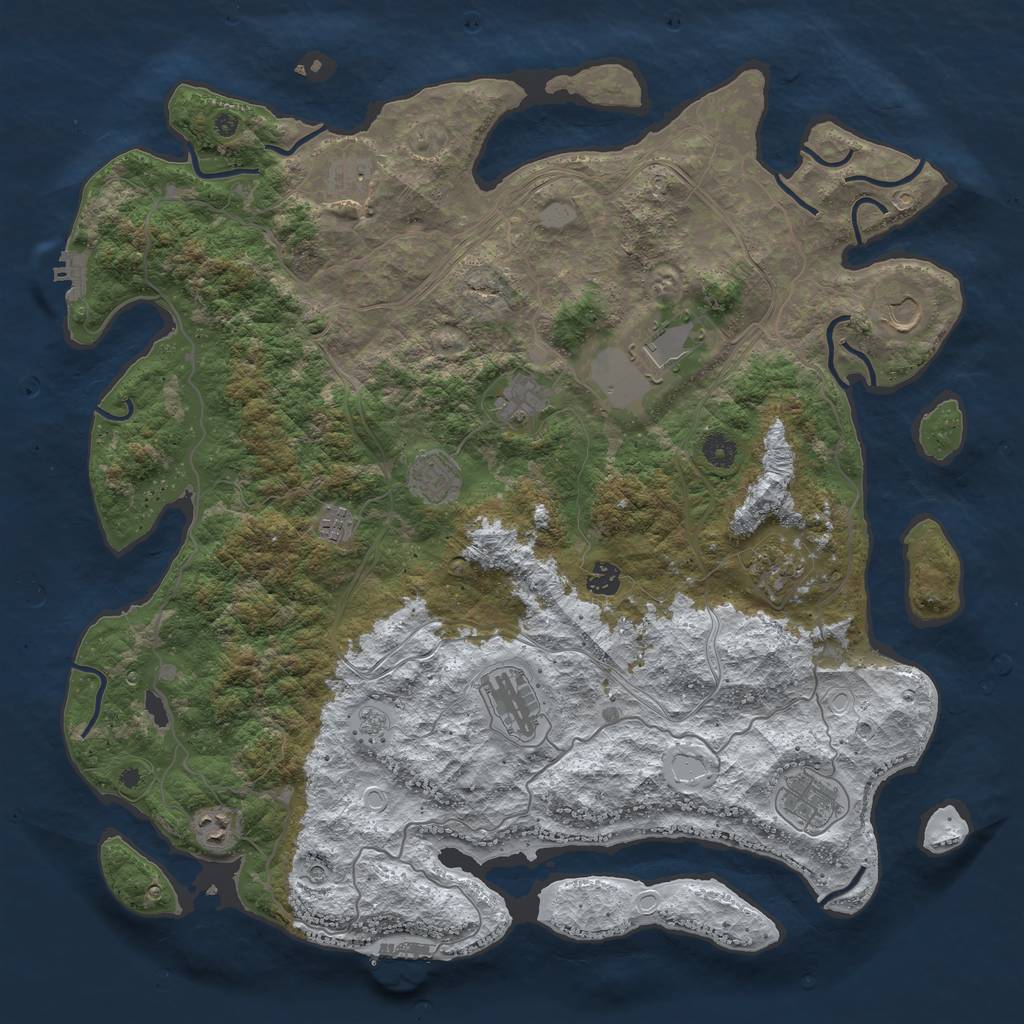Rust Map: Procedural Map, Size: 4500, Seed: 20655, 20 Monuments