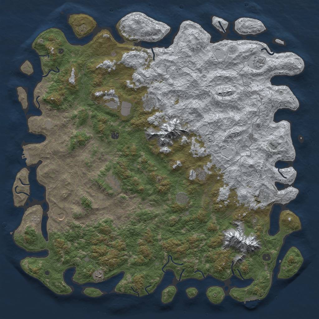 Rust Map: Procedural Map, Size: 5999, Seed: 1234567890, 20 Monuments