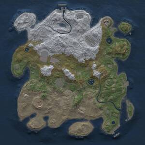 Thumbnail Rust Map: Procedural Map, Size: 3550, Seed: 2352117, 13 Monuments