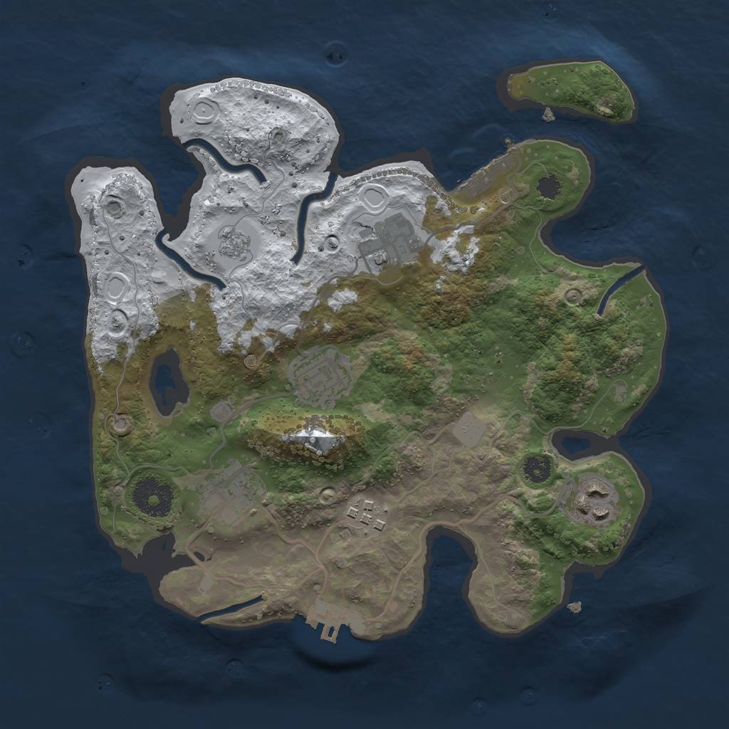 Rust Map: Procedural Map, Size: 2750, Seed: 172261694, 13 Monuments
