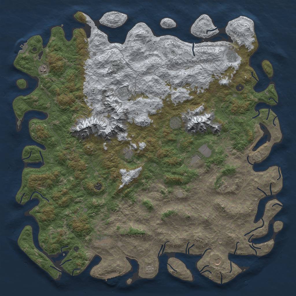 Rust Map: Procedural Map, Size: 6000, Seed: 547344, 20 Monuments