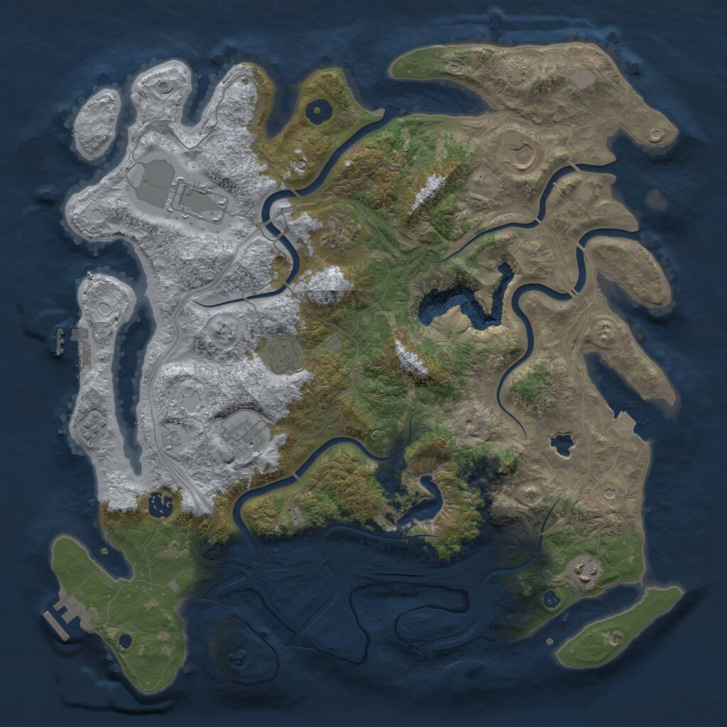 Rust Map: Procedural Map, Size: 4250, Seed: 27123, 14 Monuments