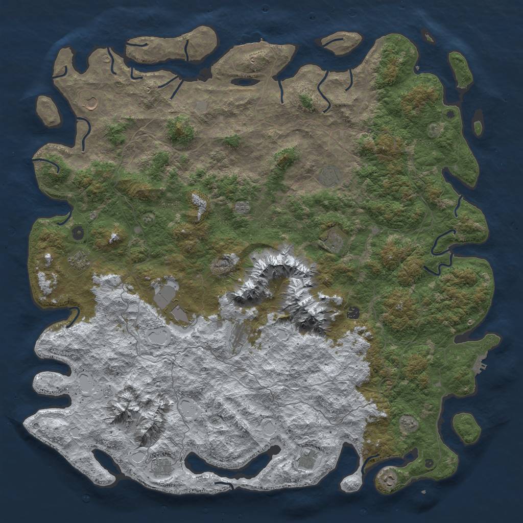 Rust Map: Procedural Map, Size: 6000, Seed: 11222666, 20 Monuments