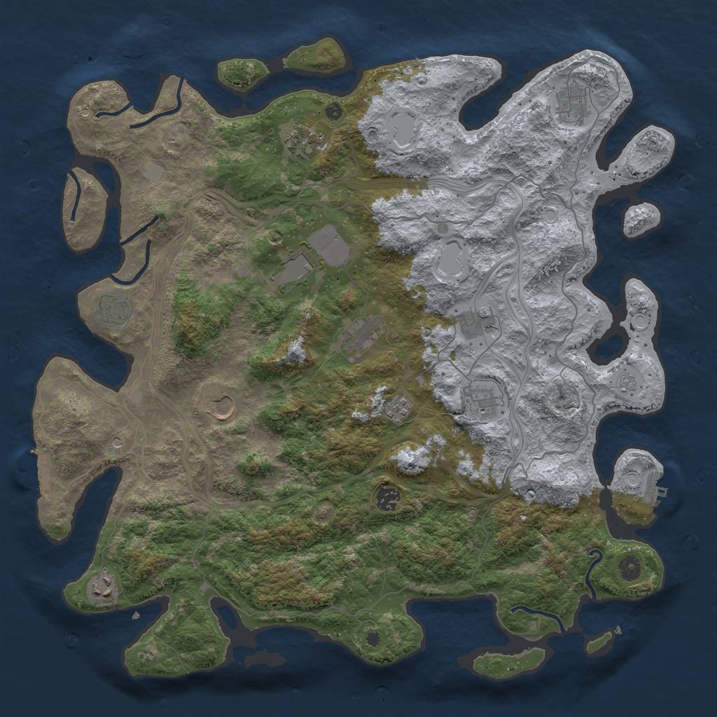 Rust Map: Procedural Map, Size: 4500, Seed: 6314948, 20 Monuments