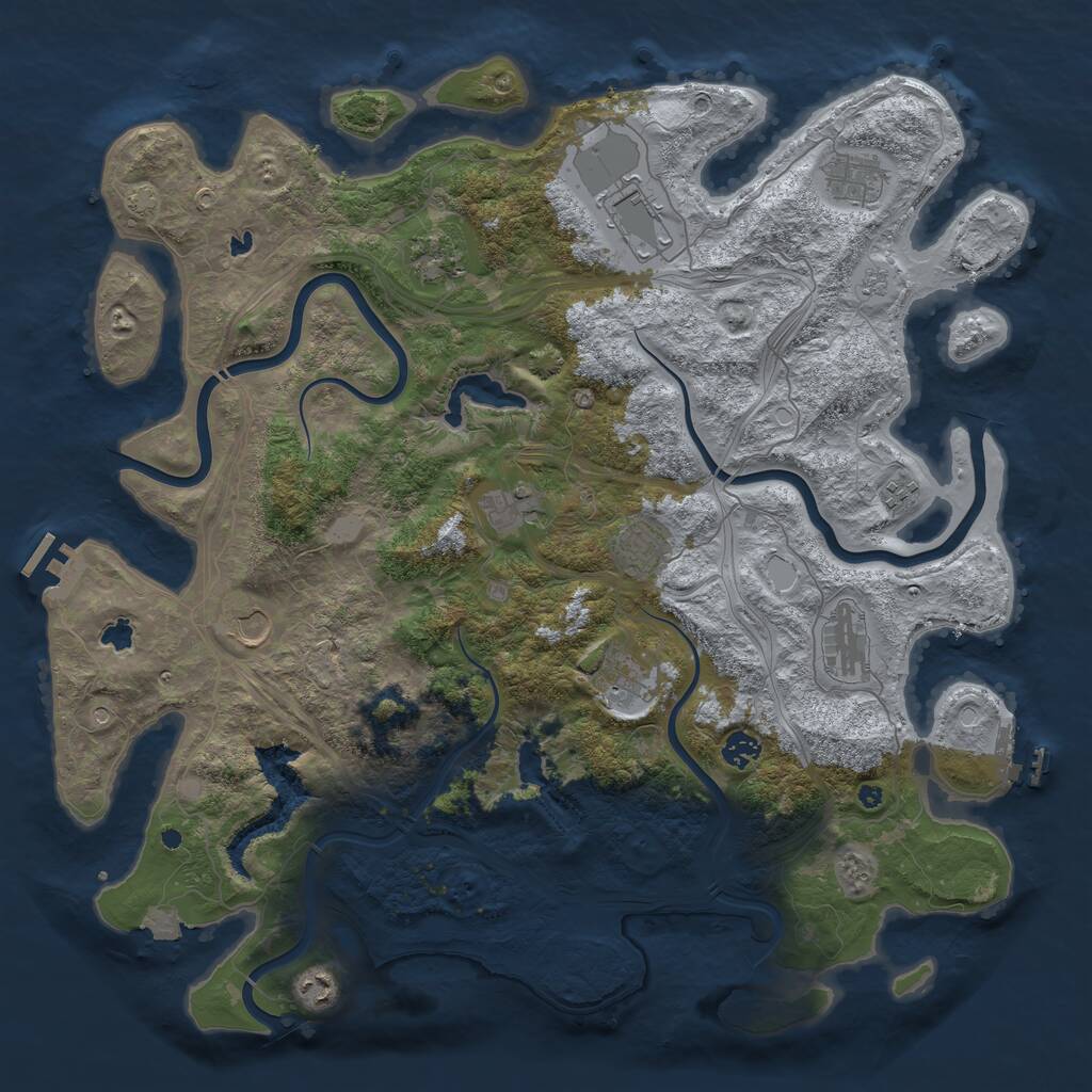 Rust Map: Procedural Map, Size: 4500, Seed: 6314948, 17 Monuments