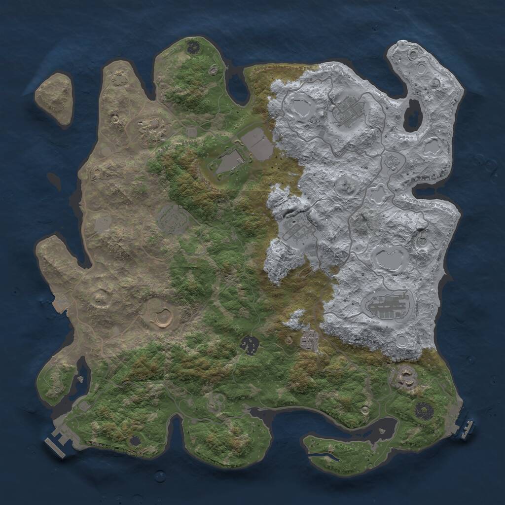 Rust Map: Procedural Map, Size: 4000, Seed: 1369525137, 16 Monuments