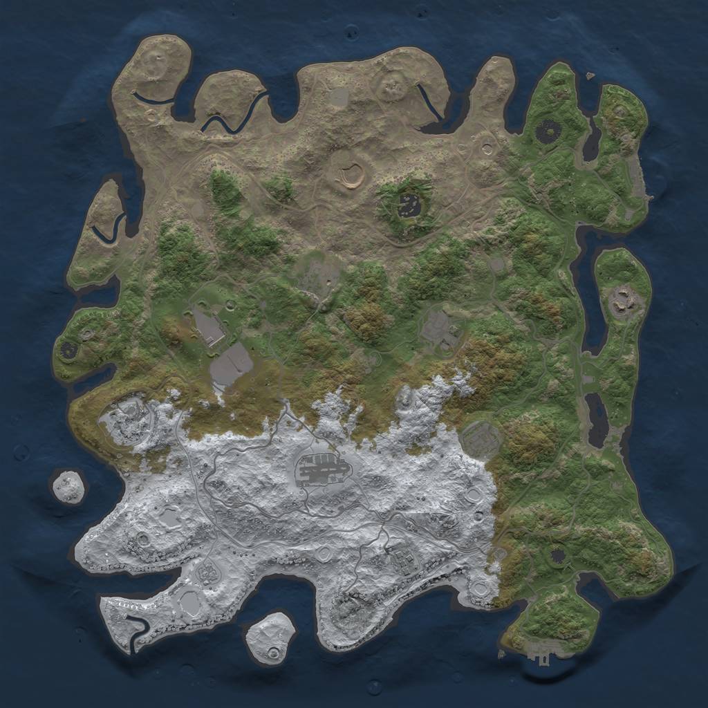 Rust Map: Procedural Map, Size: 4250, Seed: 2070, 19 Monuments