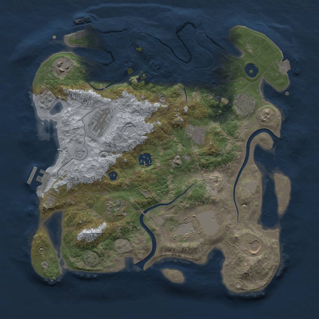 Rust Map: Procedural Map, Size: 3500, Seed: 1268220527, 15 Monuments