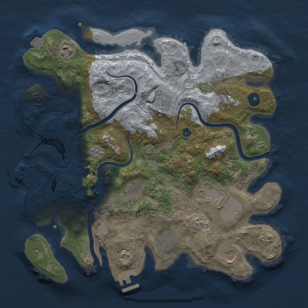 Rust Map: Procedural Map, Size: 3550, Seed: 299, 14 Monuments