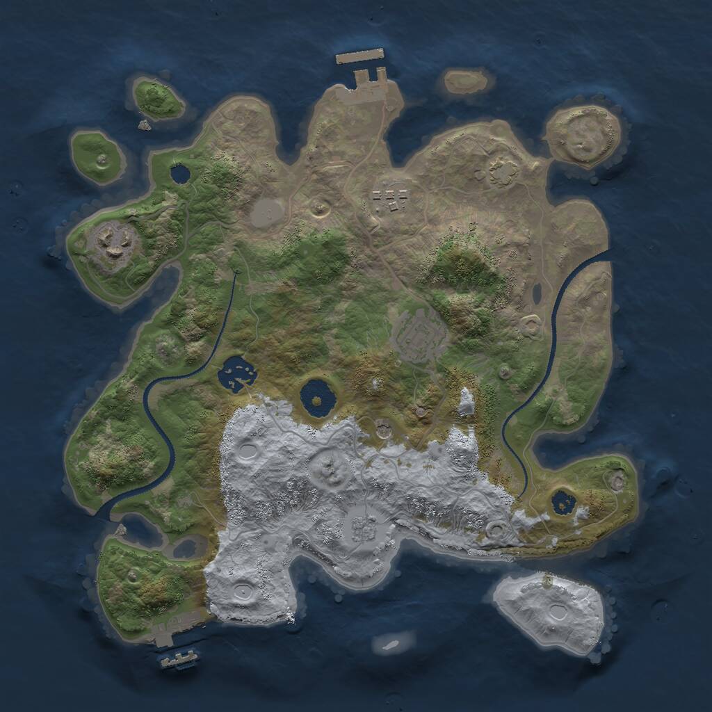 Rust Map: Procedural Map, Size: 3000, Seed: 11687953, 10 Monuments