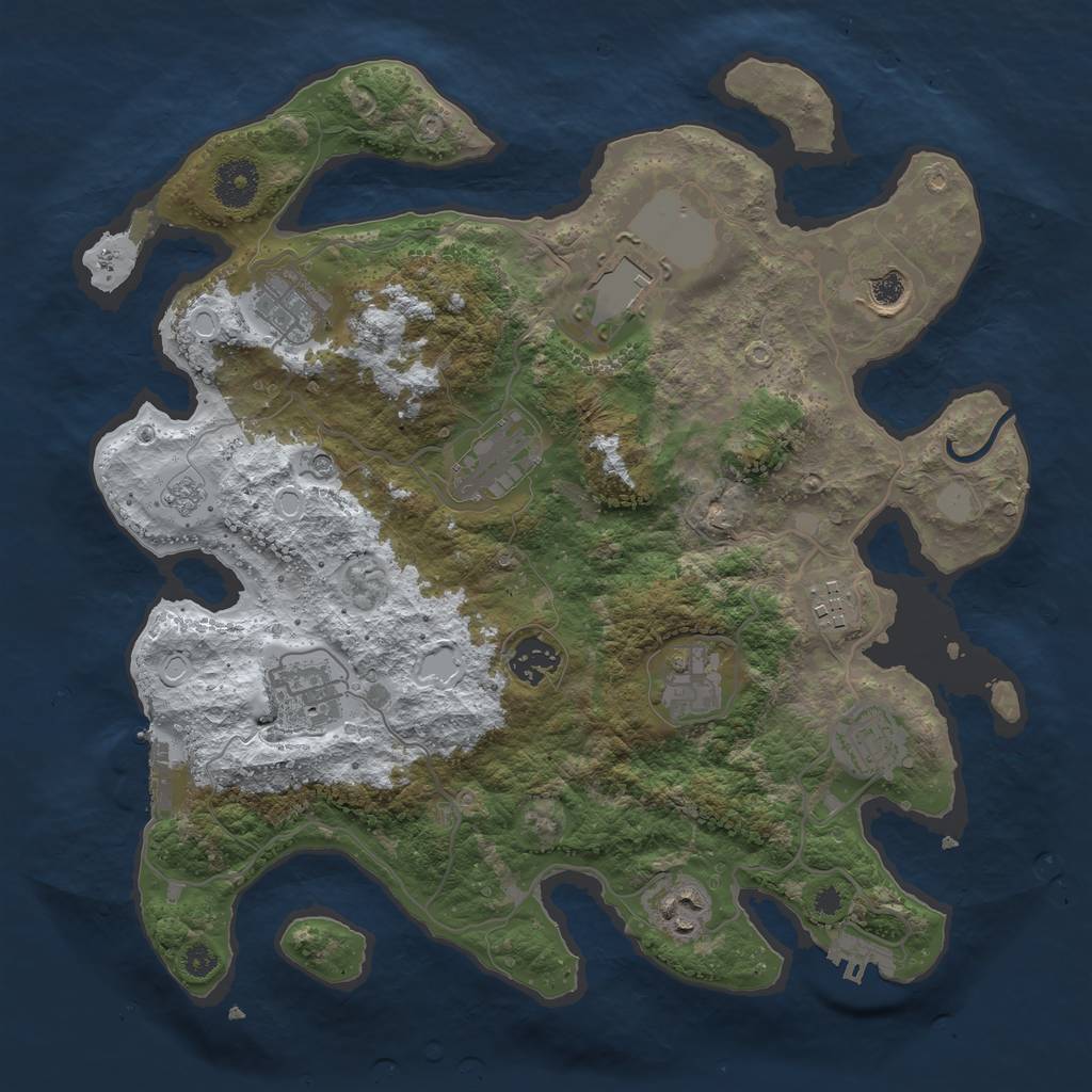 Rust Map: Procedural Map, Size: 3500, Seed: 318958462, 19 Monuments