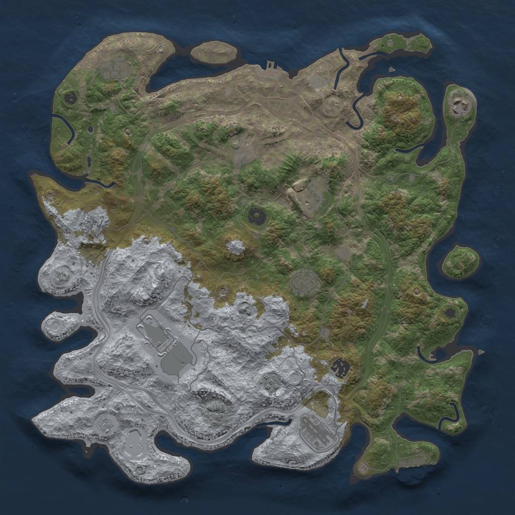 Rust Map: Procedural Map, Size: 4250, Seed: 693377846, 19 Monuments