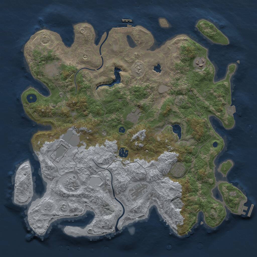 Rust Map: Procedural Map, Size: 4000, Seed: 2100159169, 15 Monuments