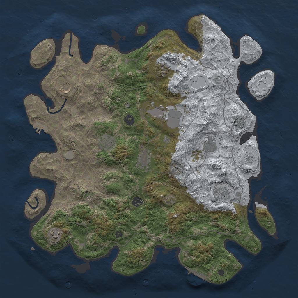 Rust Map: Procedural Map, Size: 4250, Seed: 1571729573, 19 Monuments