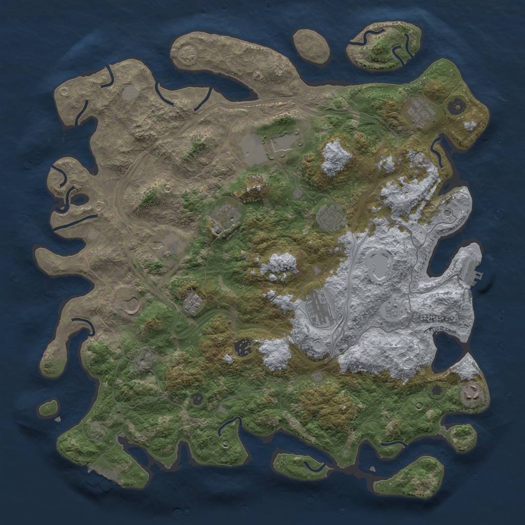 Rust Map: Procedural Map, Size: 4500, Seed: 621356612, 18 Monuments