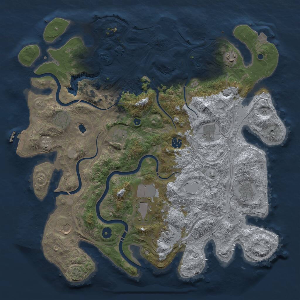 Rust Map: Procedural Map, Size: 4250, Seed: 280977, 16 Monuments