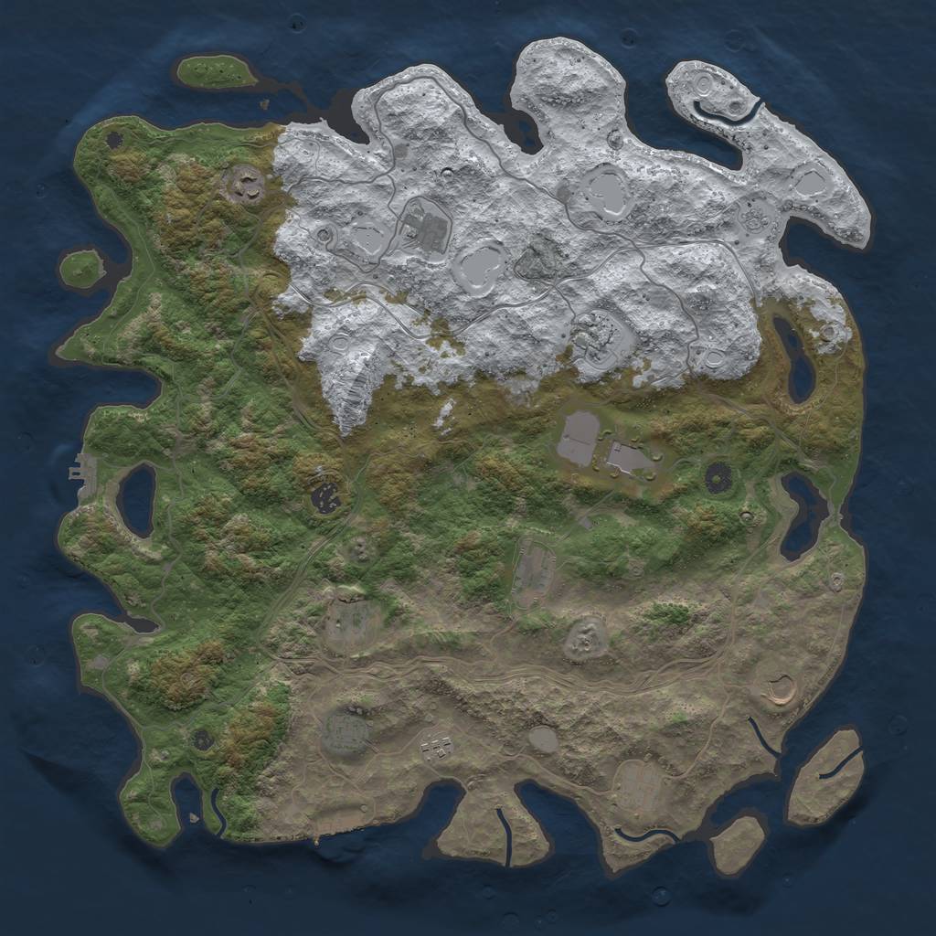 Rust Map: Procedural Map, Size: 4700, Seed: 74212781, 20 Monuments