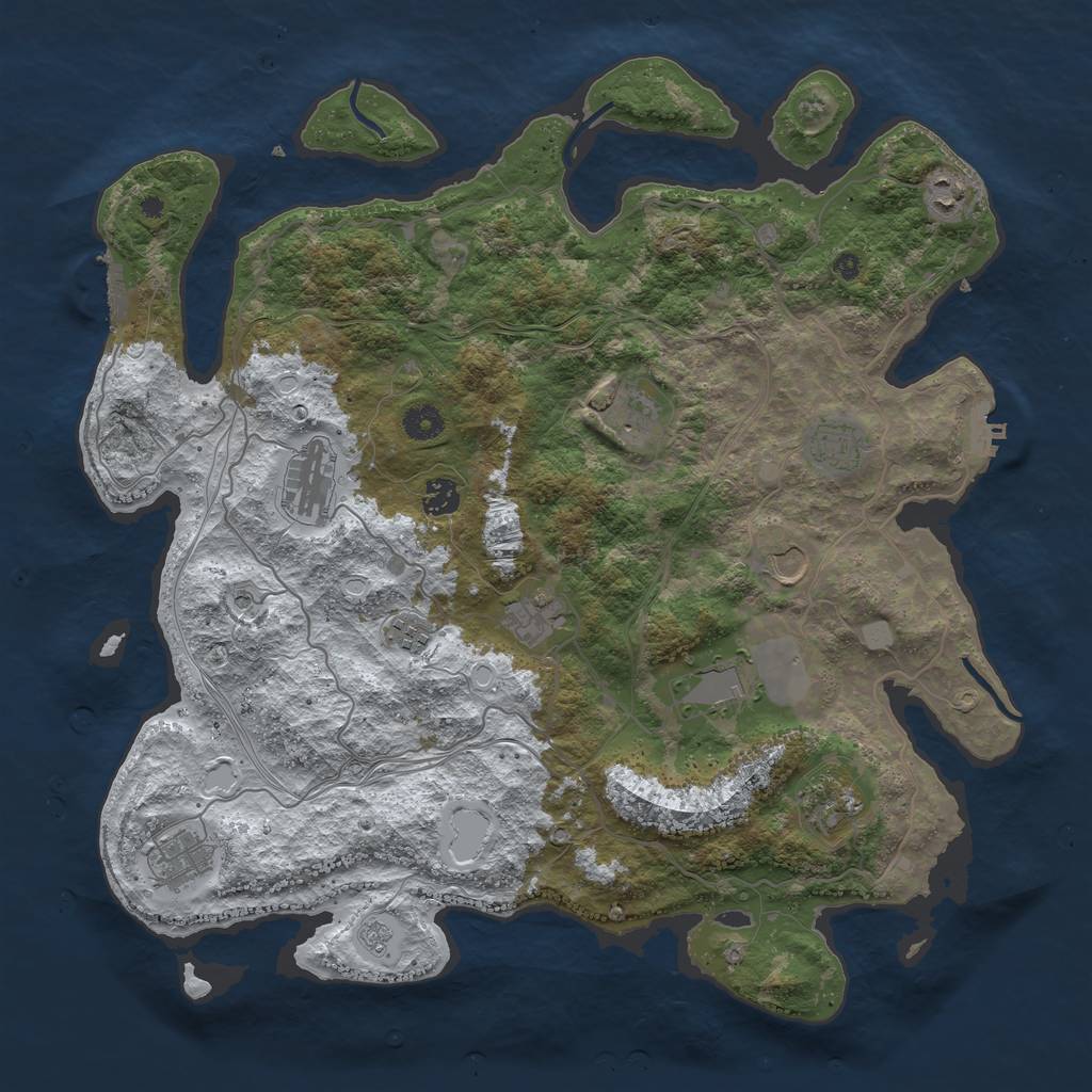 Rust Map: Procedural Map, Size: 4250, Seed: 1832251588, 20 Monuments
