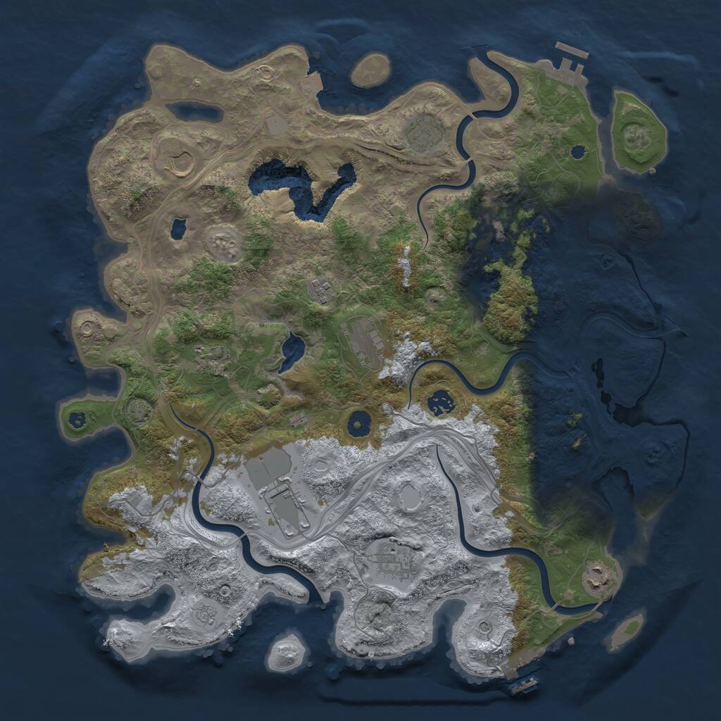 Rust Map: Procedural Map, Size: 4250, Seed: 54646456, 16 Monuments