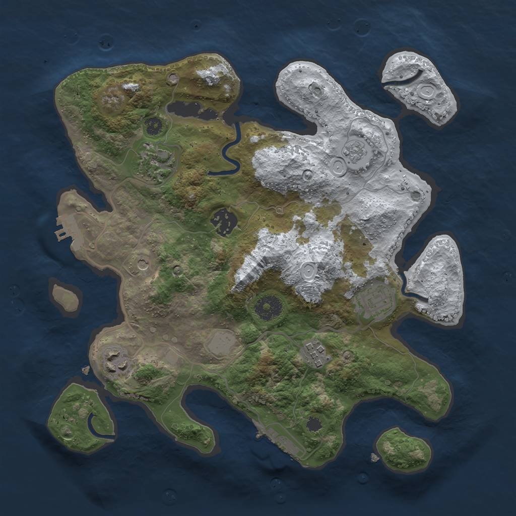 Rust Map: Procedural Map, Size: 3000, Seed: 1479700971, 14 Monuments