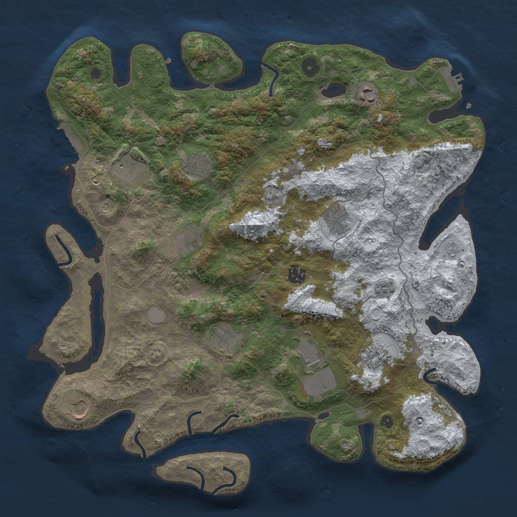 Rust Map: Procedural Map, Size: 4200, Seed: 5237, 20 Monuments