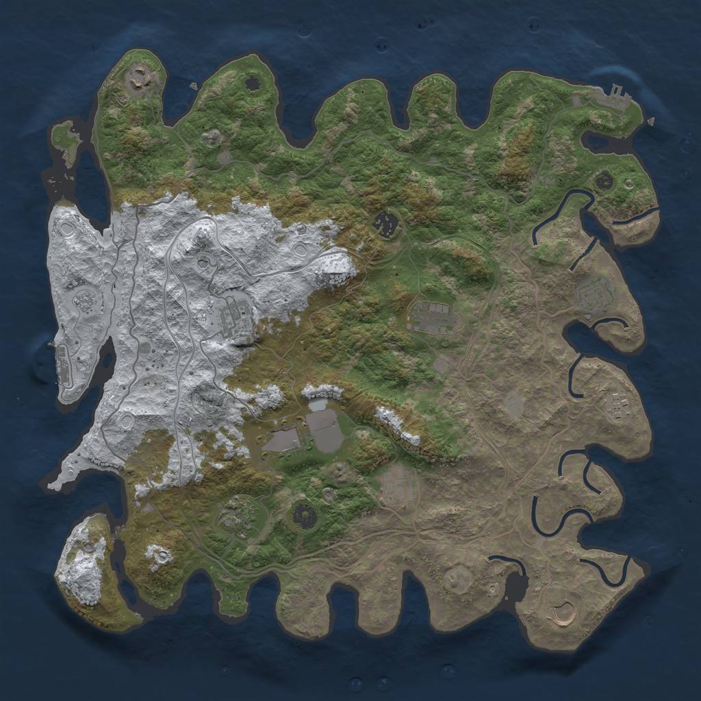 Rust Map: Procedural Map, Size: 4250, Seed: 79792740, 19 Monuments