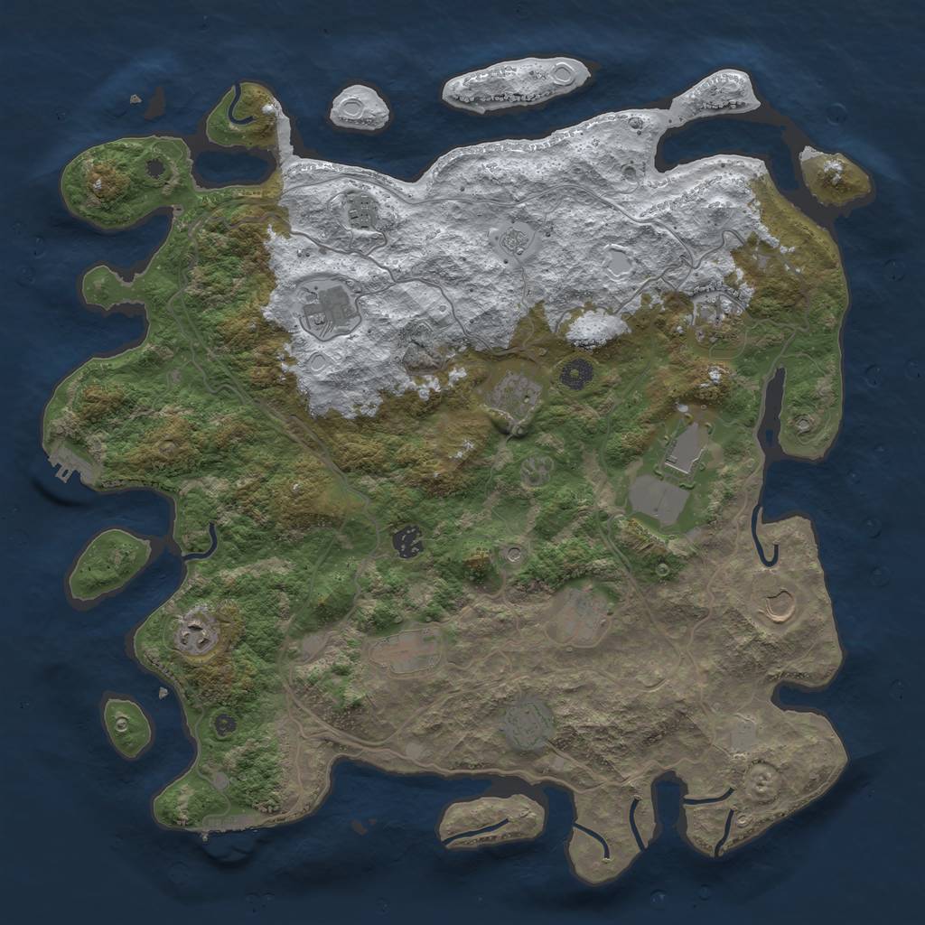 Rust Map: Procedural Map, Size: 4350, Seed: 65, 20 Monuments