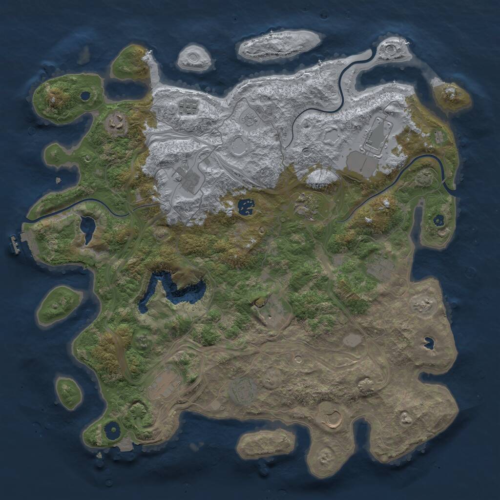 Rust Map: Procedural Map, Size: 4350, Seed: 65, 16 Monuments