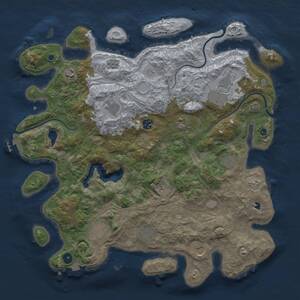 Thumbnail Rust Map: Procedural Map, Size: 4350, Seed: 65, 16 Monuments