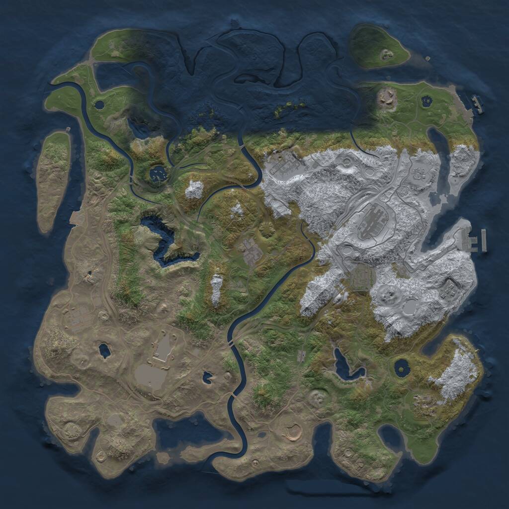 Rust Map: Procedural Map, Size: 4500, Seed: 6354284, 17 Monuments