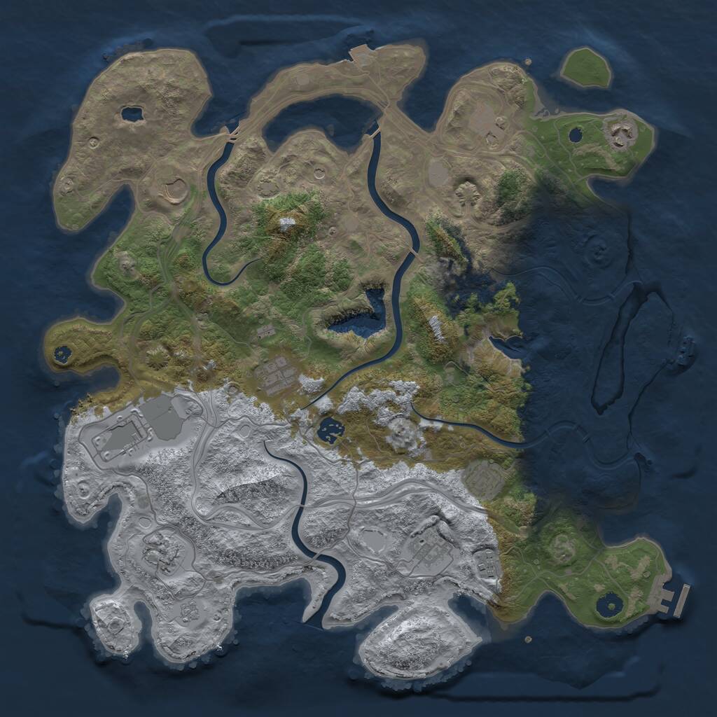 Rust Map: Procedural Map, Size: 4250, Seed: 406, 16 Monuments