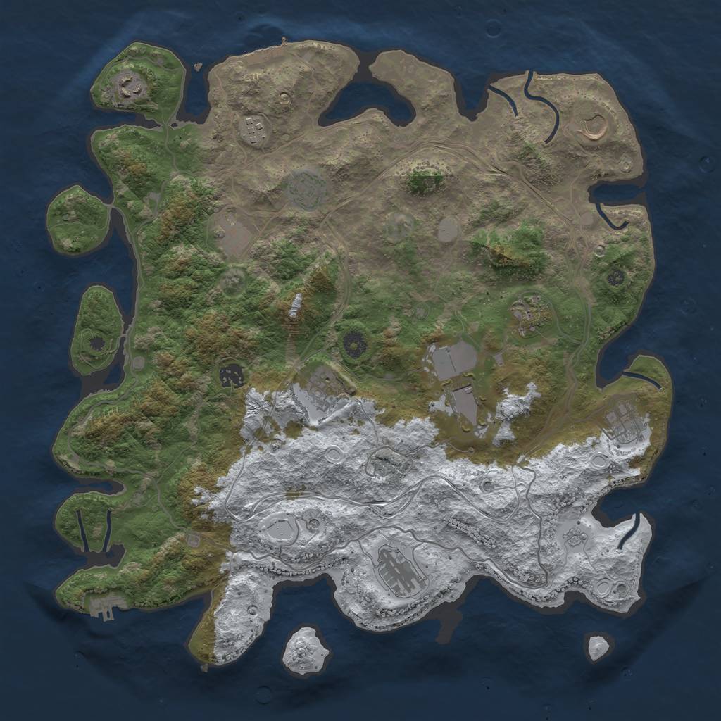 Rust Map: Procedural Map, Size: 4250, Seed: 867853956, 20 Monuments