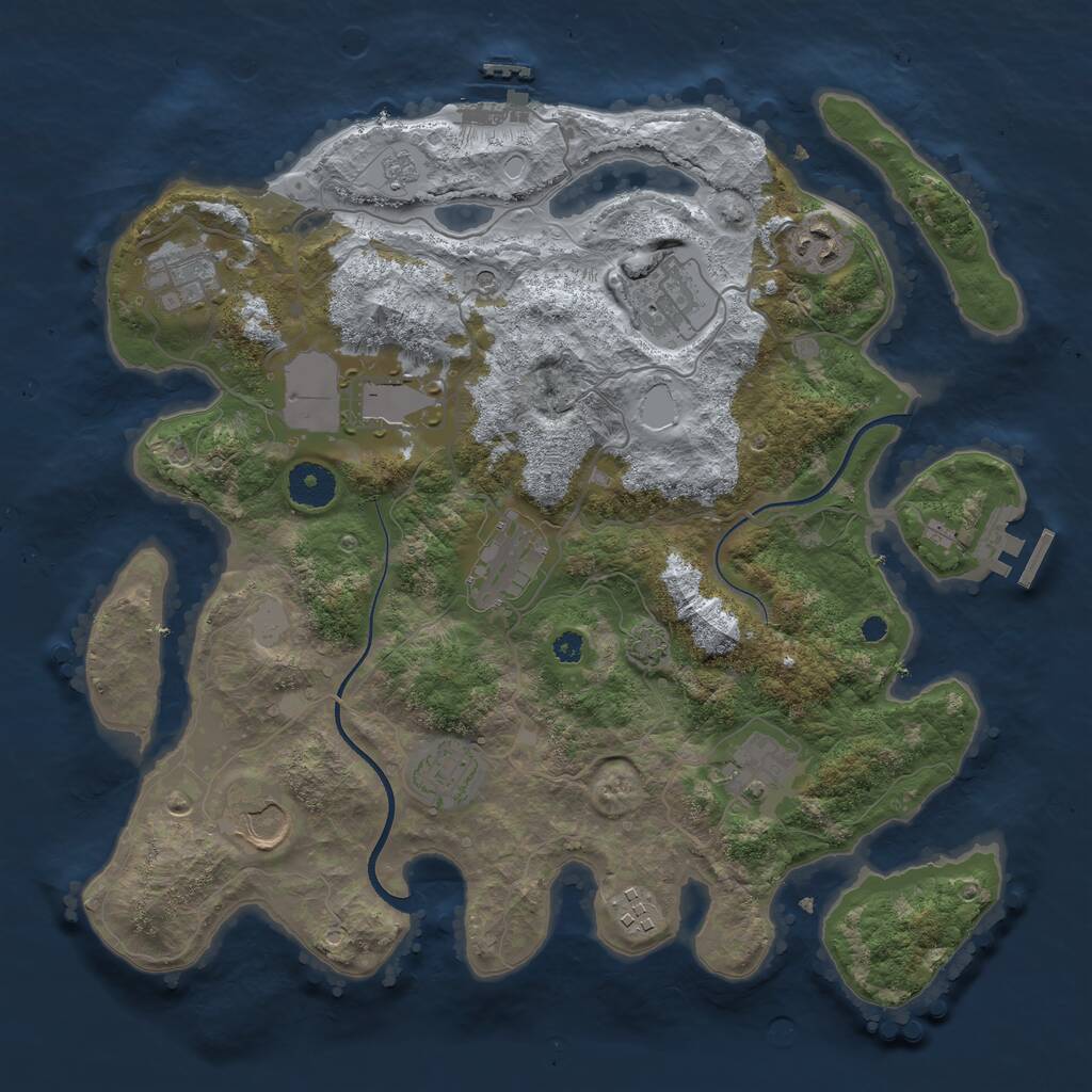 Rust Map: Procedural Map, Size: 3560, Seed: 5058215, 15 Monuments