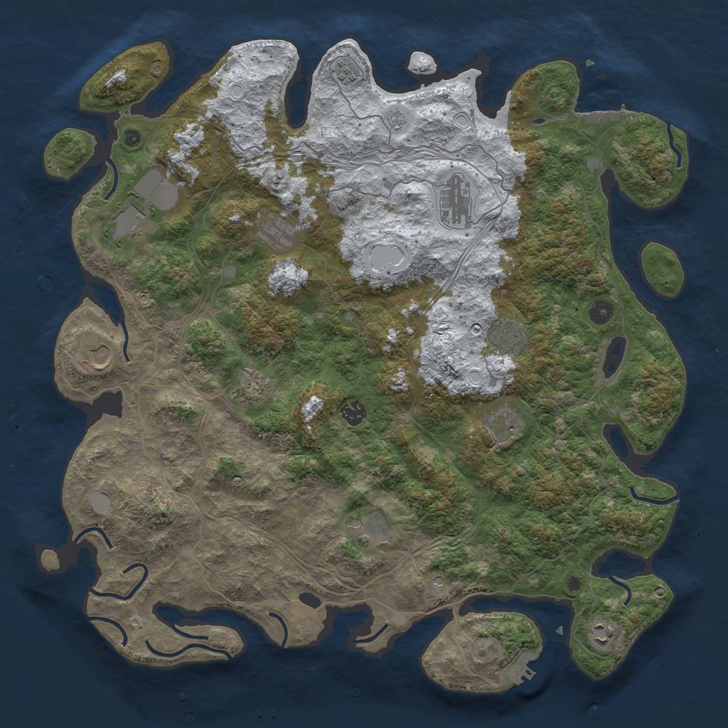 Rust Map: Procedural Map, Size: 4500, Seed: 963942017, 20 Monuments