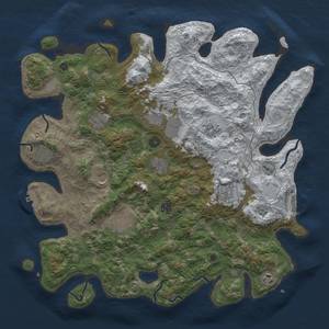 Thumbnail Rust Map: Procedural Map, Size: 4300, Seed: 6502, 20 Monuments