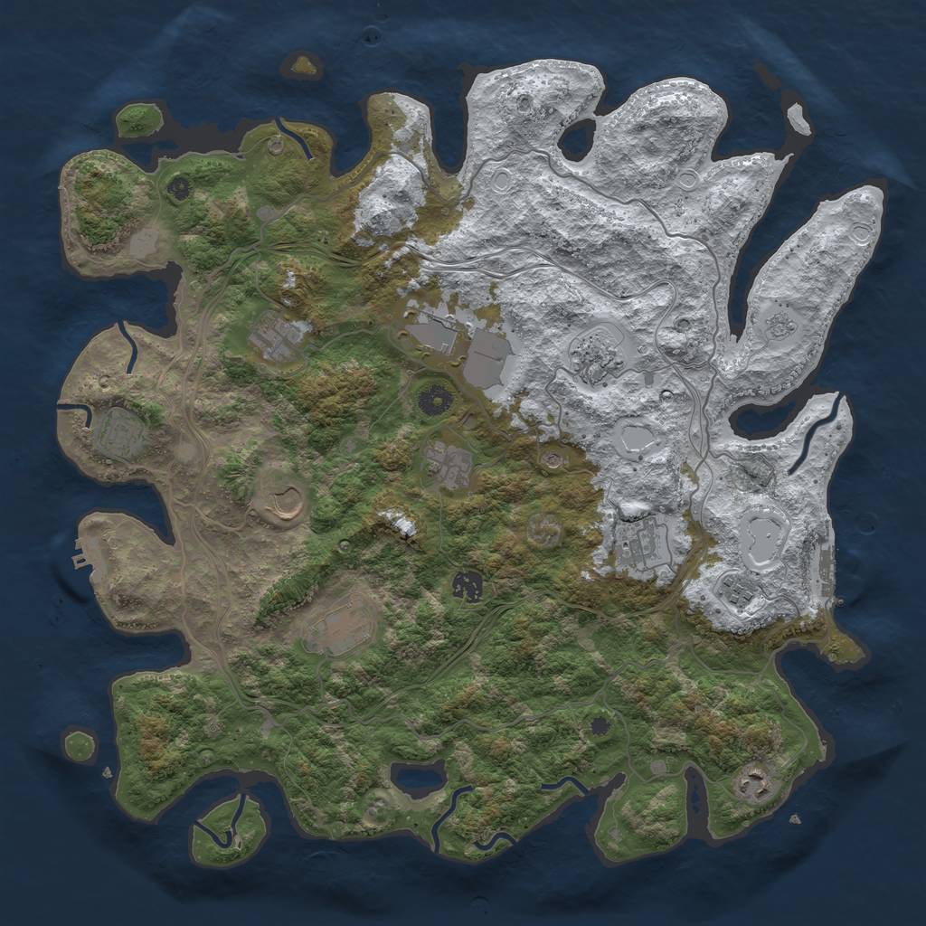 Rust Map: Procedural Map, Size: 4300, Seed: 6502, 20 Monuments