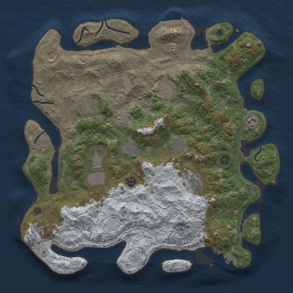 Rust Map: Procedural Map, Size: 4250, Seed: 1215225412, 20 Monuments