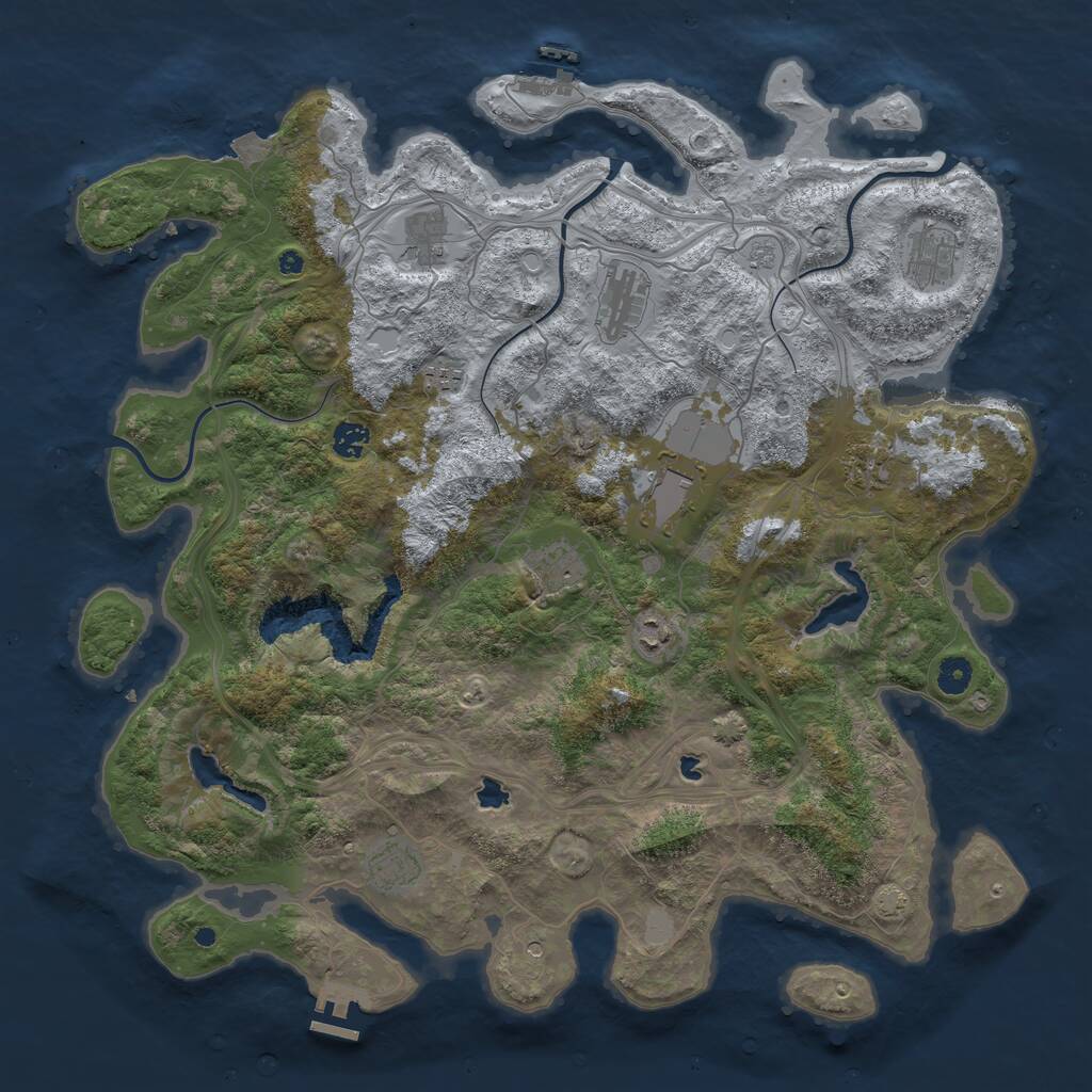 Rust Map: Procedural Map, Size: 4500, Seed: 56191218, 16 Monuments