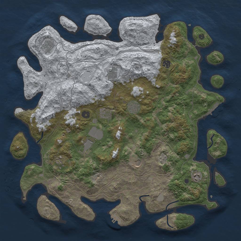 Rust Map: Procedural Map, Size: 4500, Seed: 1010800810, 19 Monuments