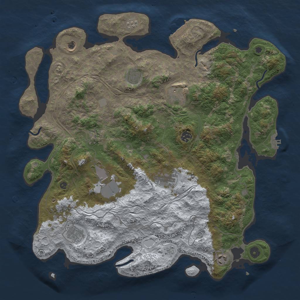 Rust Map: Procedural Map, Size: 4250, Seed: 1498858299, 19 Monuments