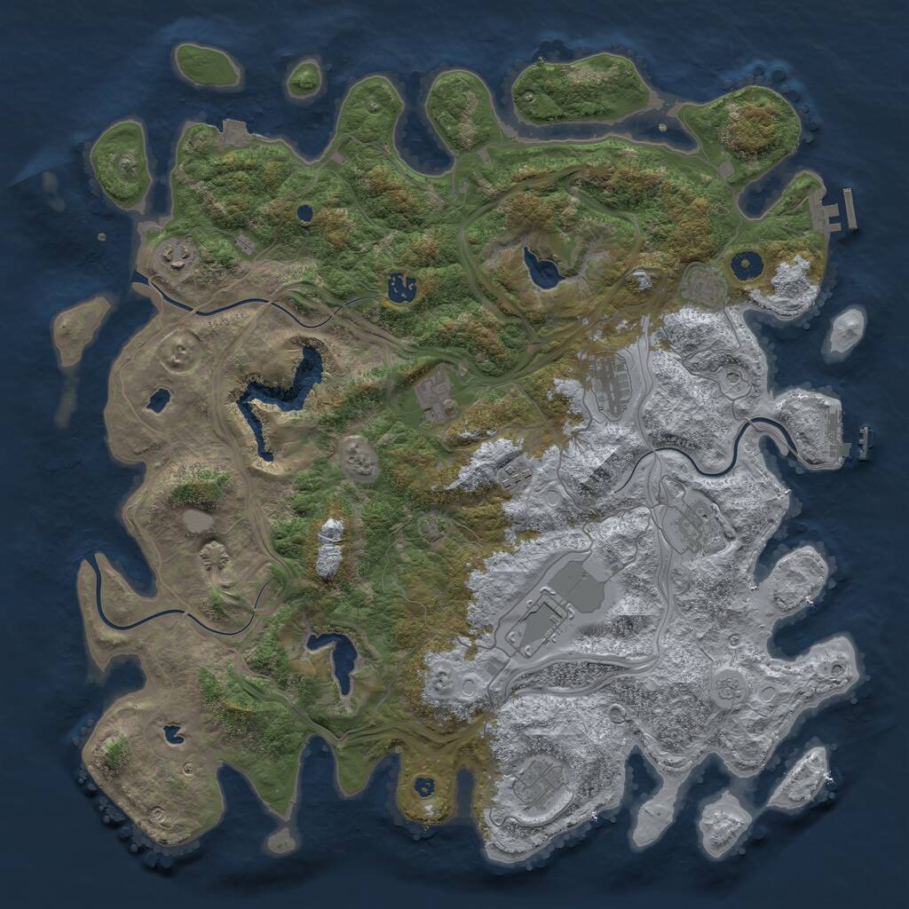 Rust Map: Procedural Map, Size: 4500, Seed: 1122836108, 15 Monuments