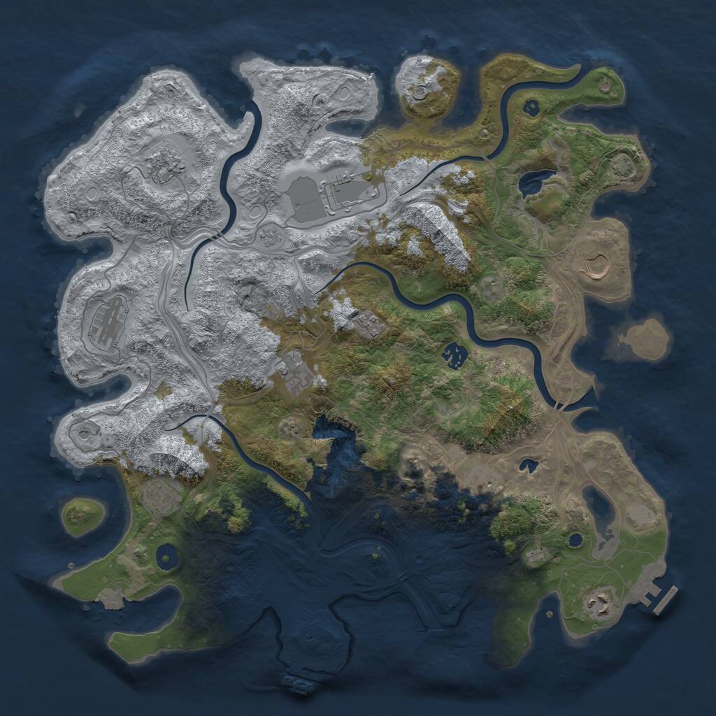 Rust Map: Procedural Map, Size: 4300, Seed: 1113070, 16 Monuments