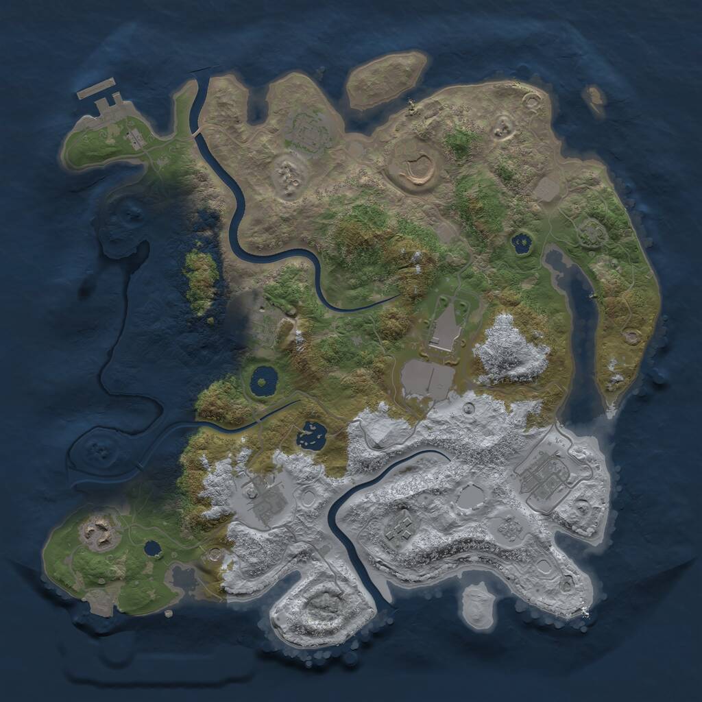 Rust Map: Procedural Map, Size: 3560, Seed: 1063907, 14 Monuments