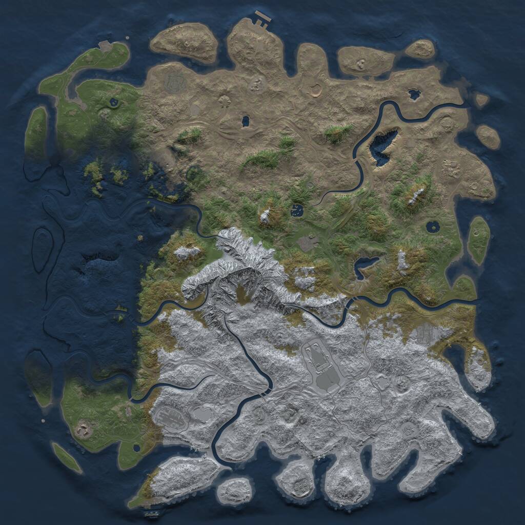 Rust Map: Procedural Map, Size: 6000, Seed: 866666682, 17 Monuments