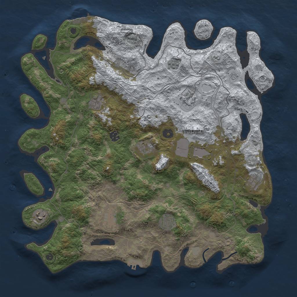 Rust Map: Procedural Map, Size: 4250, Seed: 683865655, 19 Monuments