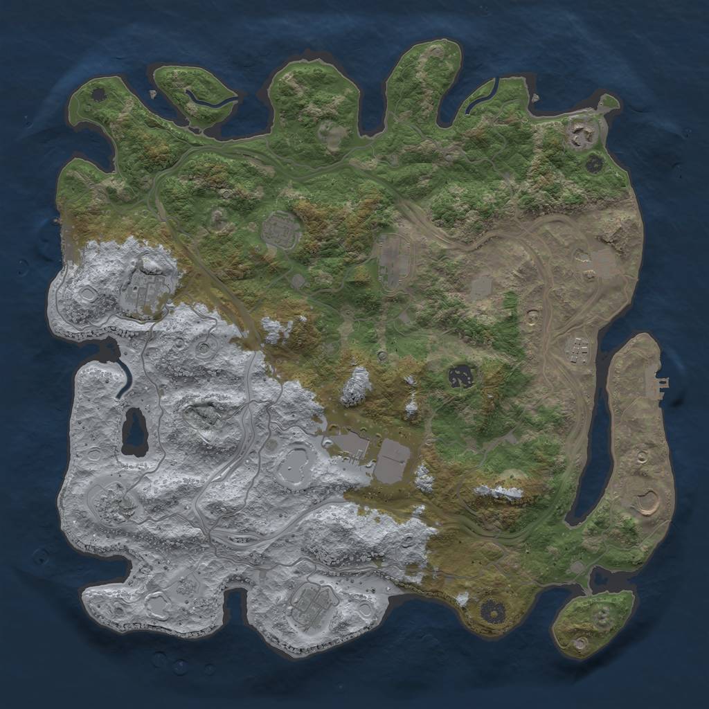 Rust Map: Procedural Map, Size: 4250, Seed: 56618313, 18 Monuments