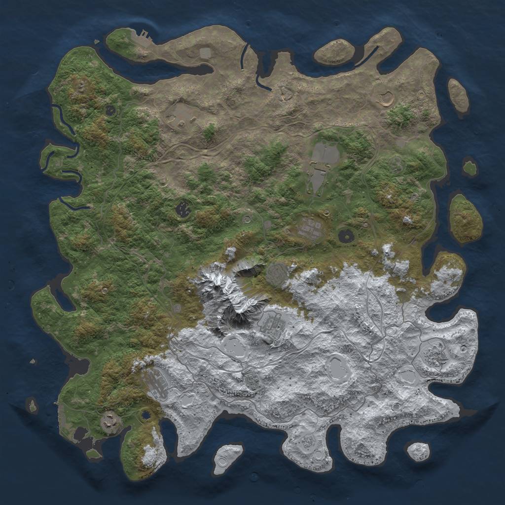 Rust Map: Procedural Map, Size: 5000, Seed: 1796019561, 20 Monuments