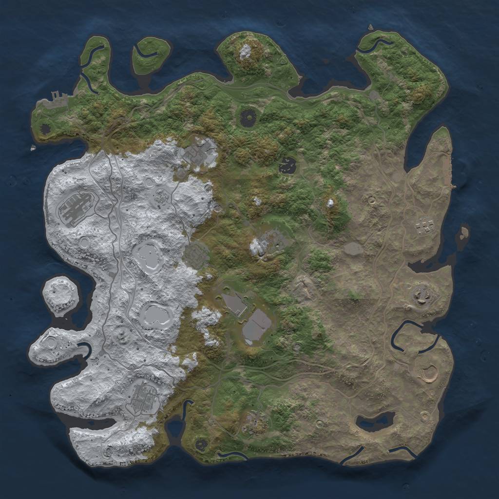 Rust Map: Procedural Map, Size: 4250, Seed: 1935585304, 20 Monuments